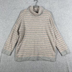 Symphony & Note Cashmere Stripe Turtleneck Sweater Womens M Quiet Luxury
